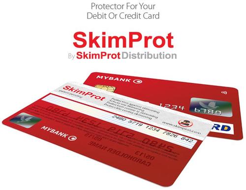 SkimProt - protective sticker for credit cards against skimming, data copying and credit card fraud